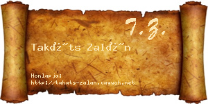 Takáts Zalán névjegykártya